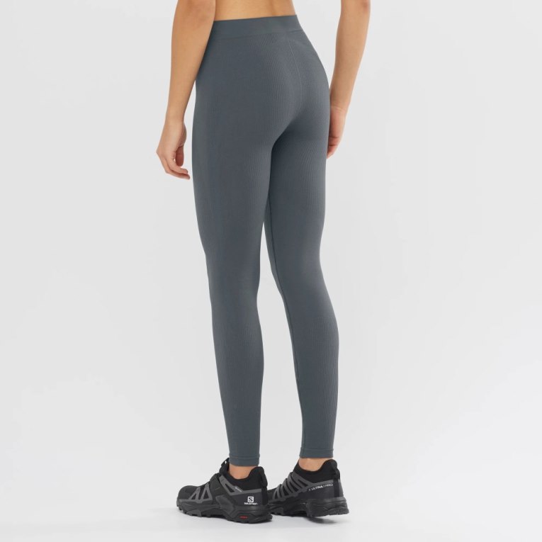 Calça Legging Salomon Essential Seamless Feminino Cinzentas Escuro | PT R21435